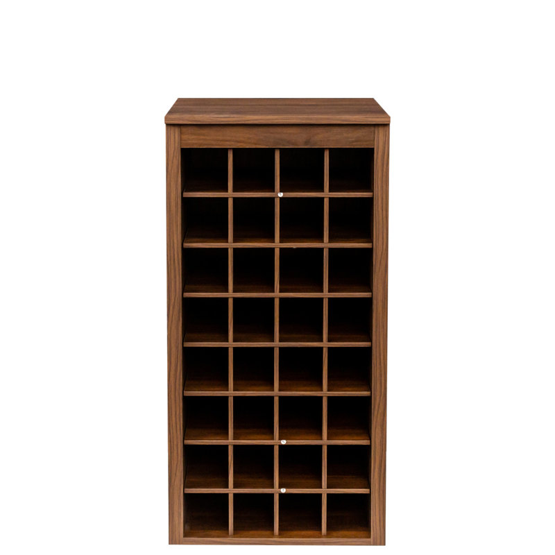 Buffet noyer brun pour 32 bouteilles de vin - Unité de rangement modulaire