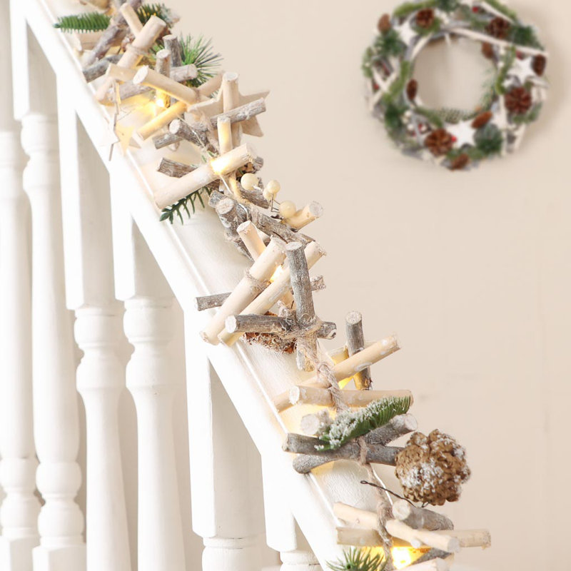 185cm Lighted Faux Pine Garland with Lights