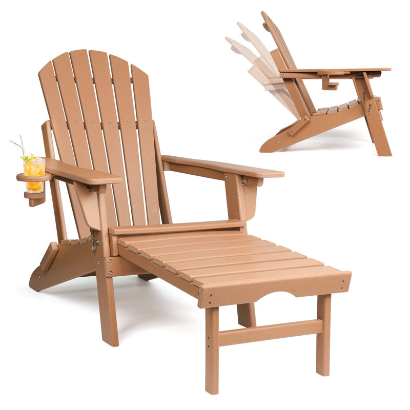 Chaise Adirondack avec repose-pieds Azur, Brun