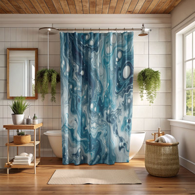 Rideau de douche standard 1 pièce Ferde Stone Swirls