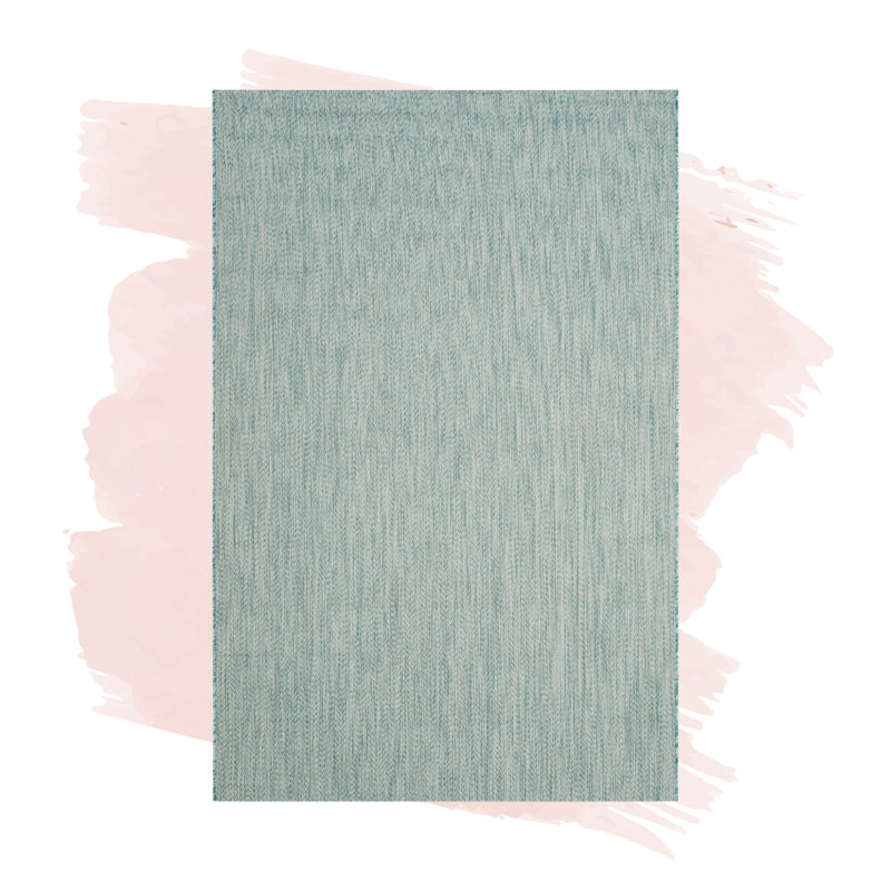 Sayeda Performance Solid Color Indoor/Outdoor Area Rug, Rectangle 8' x 10'