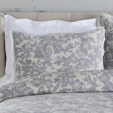 Clara Cotton Blend Sham, Euro, Gray