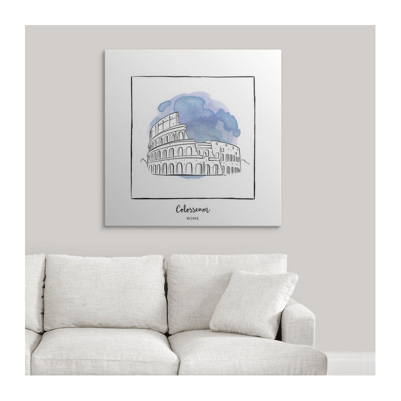 « colosseum-brushstroke édifices », impression, H 35 po x l 35 po x P 1,5 po, Toile