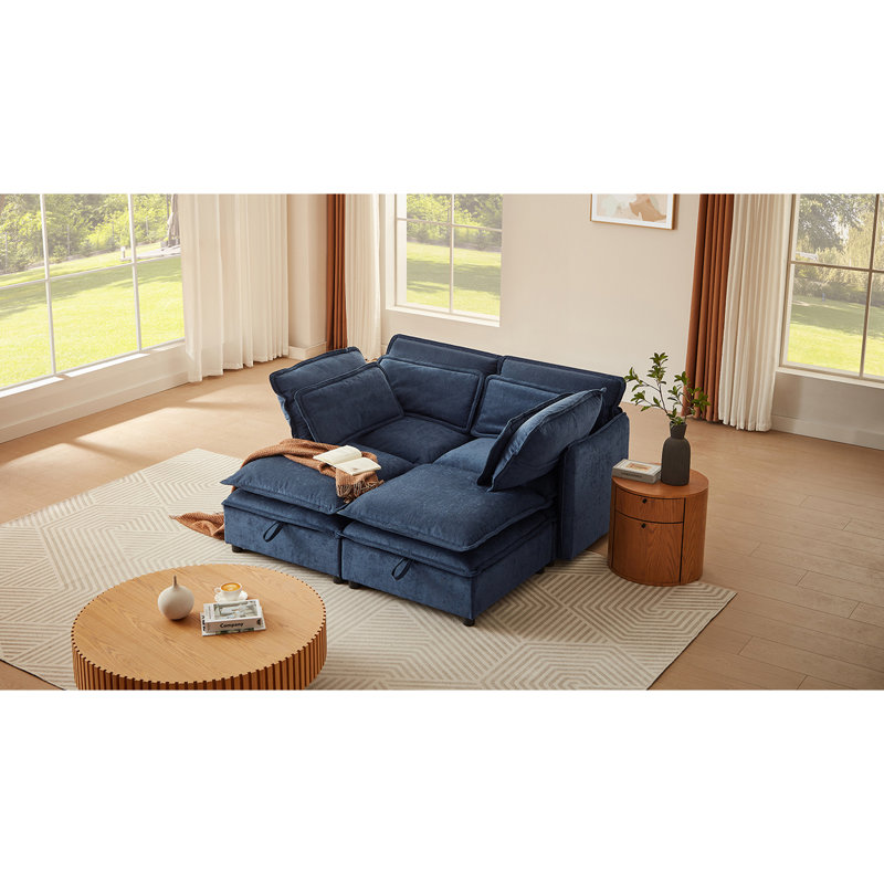Coussin double couche 4 avec rangement bien pensé - coussins bleu foncé et efficacité, Bleu très foncé