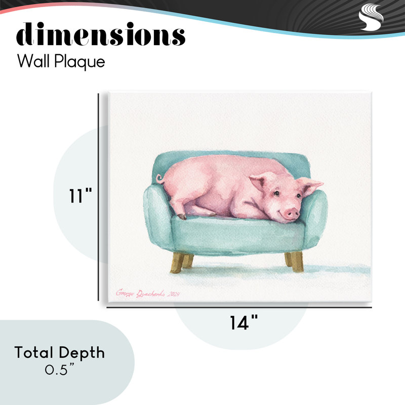 Mignon porcelet sur plaque de fauteuil, design par George Dyachenko