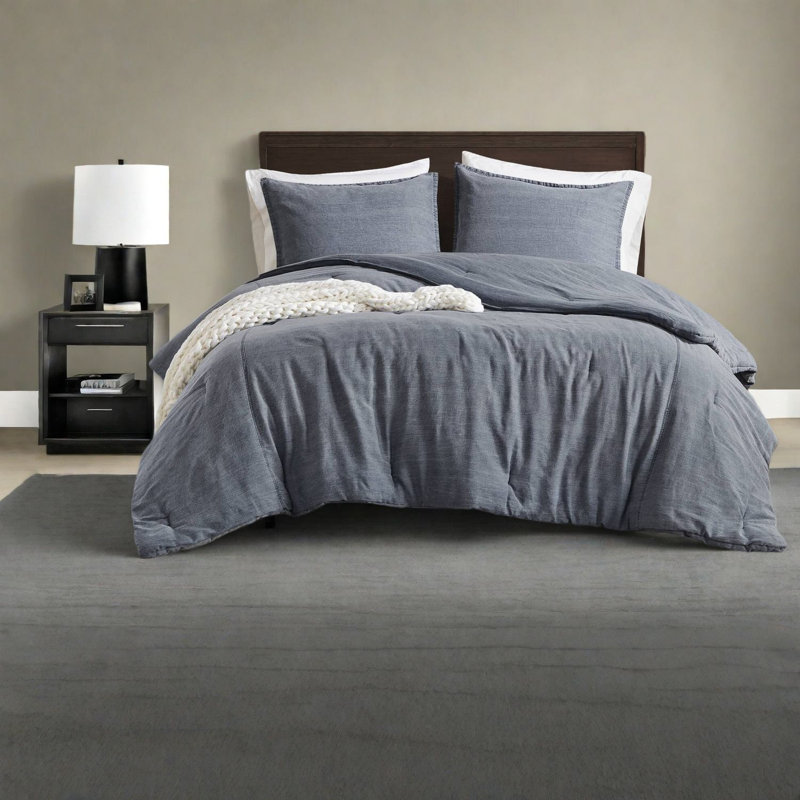 Cozy Cotton Bedding Sets, Twill Washed Full/queen, Modern Comfort