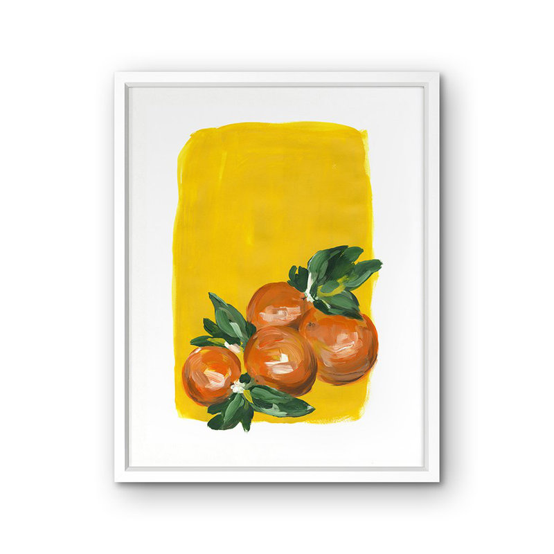 Oranges Print by Emma Jones, White Framed Paper