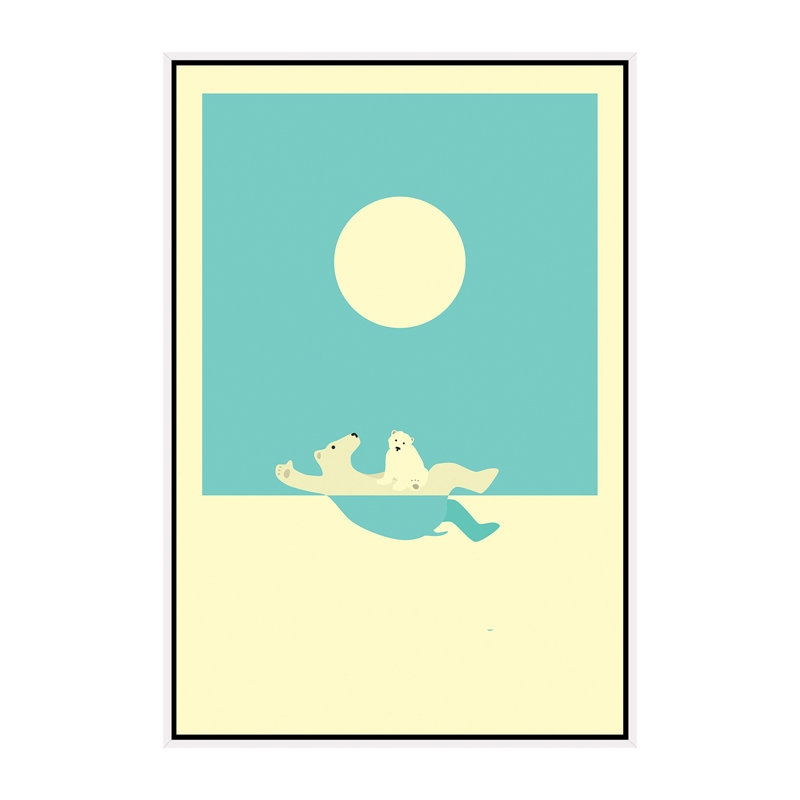 Art encadré, cours de natation II, H 60 po x l 40po x P 1,5 po, Toile blanche encadrée