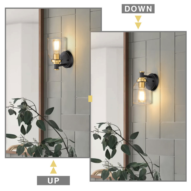 Zeveren Armed Sconce, Black/Gold