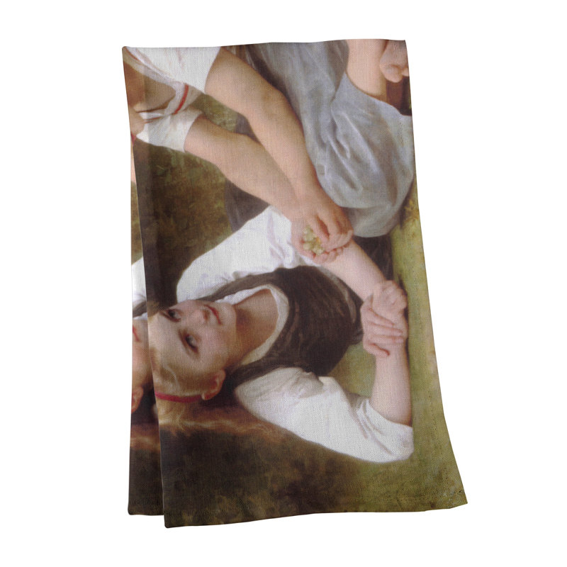 Serviette de thé william adolphe bouguereau the ecrou gatherers, Sergé de coton