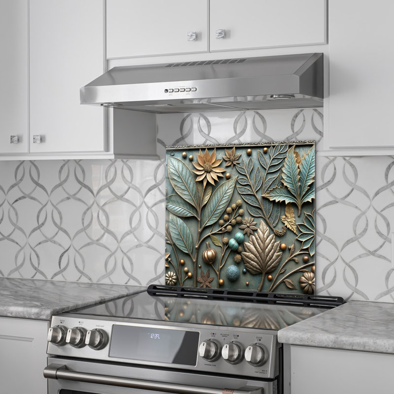 Dosseret de cuisine en verre trempé Nature's Harmony - Décoration murale de cuisine, H 14 po x l 30 po x P 0,5 po