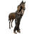 Bronze Girl Standing with Pony Sculpture