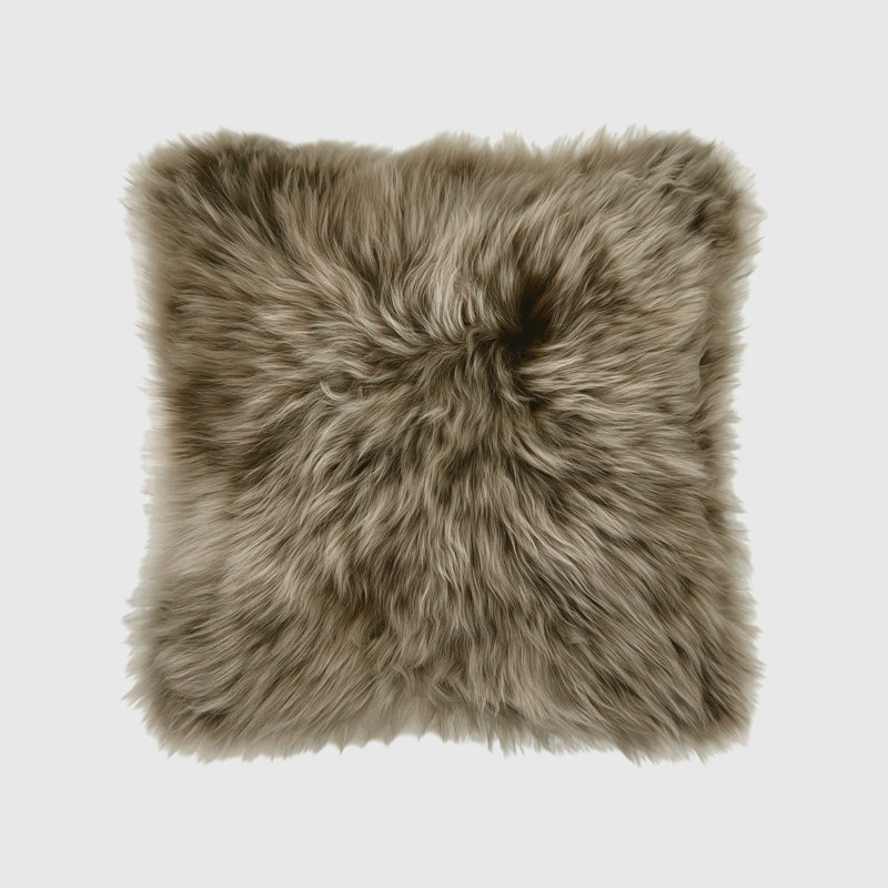 Fieldman Leather Reversible Throw Pillow, Coffee Brown, 18" x 18"