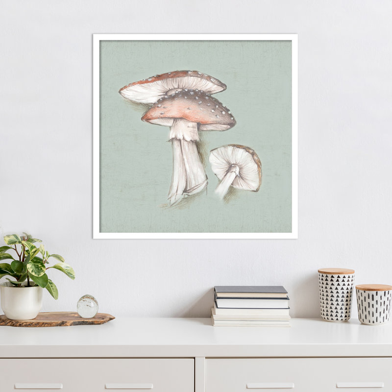 «Amanita Mushroom» par Eli Jones, reproduction d'art encadrée sur bois, H 25 po x l 25 po