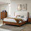 Tête de lit à panneau de couleur noyer beige avec revêtement de lit très grand 1pc en bois massif de style Mid-Century-1567007476