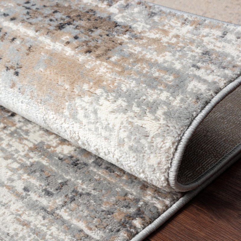Miamiville Area Rug in Gray/Ivory, Rectangle 9'6" x 13'