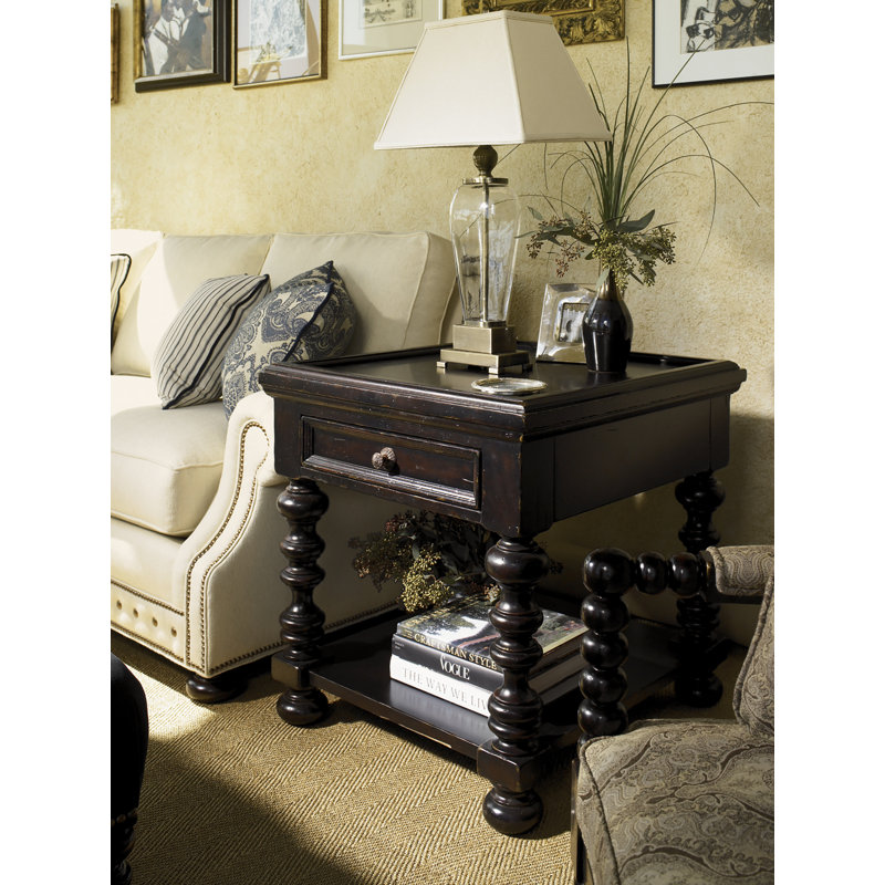 Kingstown Traditional Brown Wood End Table with Storage