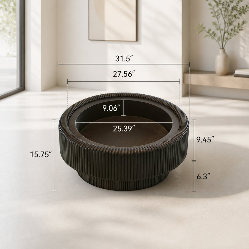 Table basse 31,5 po, Noir