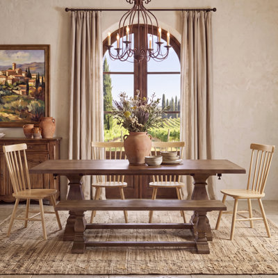 Ensemble de table de salle à manger en bois massif récupéré