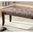 Linon Tufted Bench, Fabric, Brown-1161354642