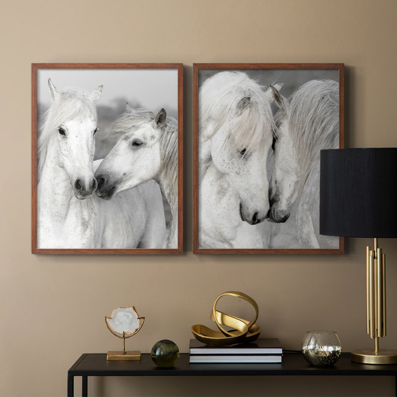 Affection I-Premium, reproduction encadrée - prête à être accrochée - aucun clou requis - aucun clou requis, Noyer