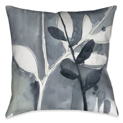 Grayscale Branches Throw Pillow