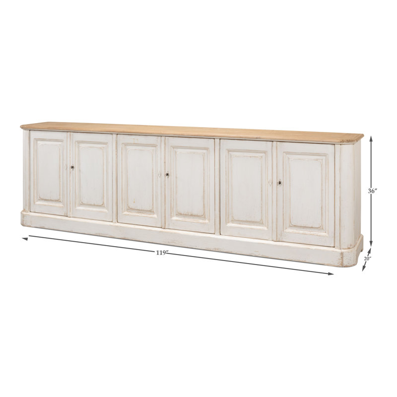 Spadafore 119'' W Solid Wood Sideboard, 36"H x 119"W x 20"D