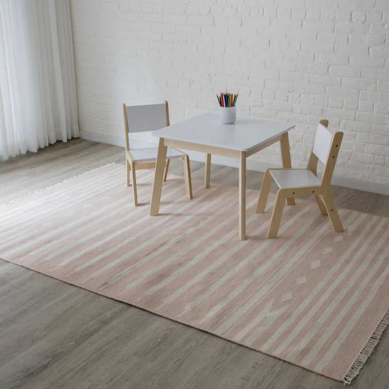 Thompson Wool Area Rug in Pink, Runner 2'3" x 8'