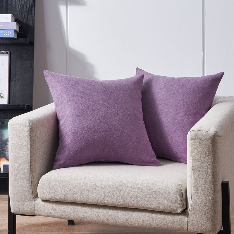 Chenille Pillow Cover, Purple, 18" x 18"