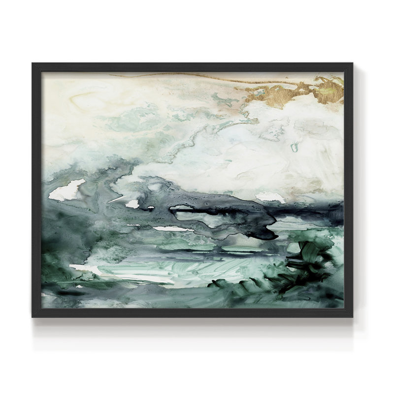 Sea Foam Flow I - Impression encadrée - Restickable, H 22 po x l 28 po, Noir, noir, noir, noir