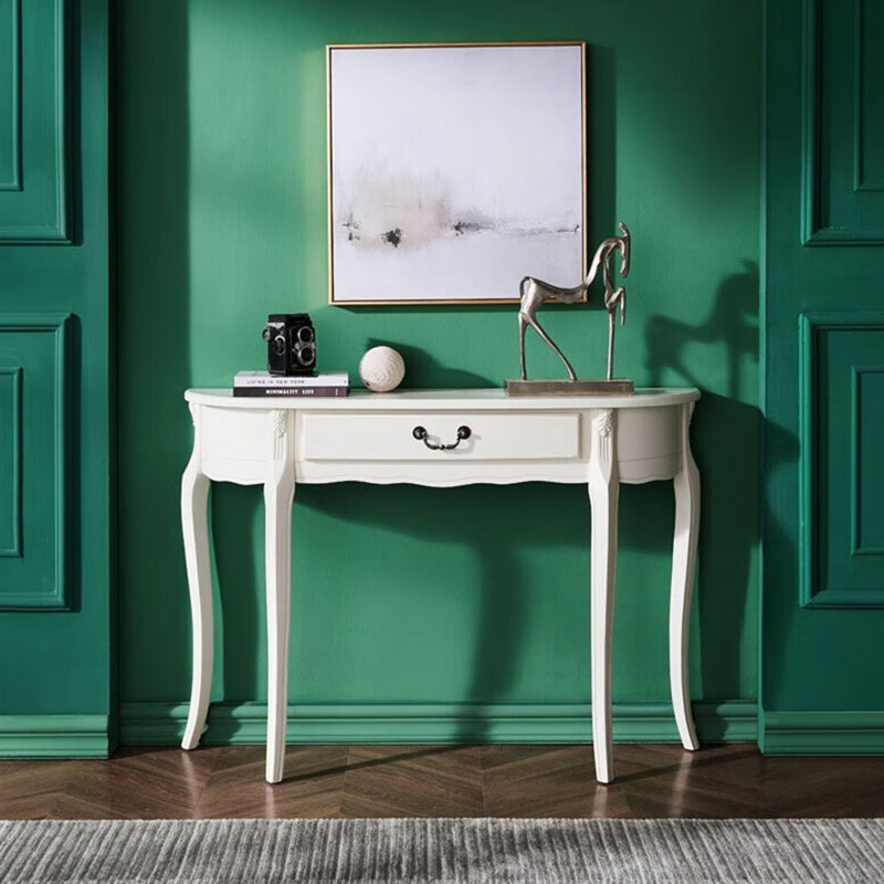 Console en bois massif de style américain, Blanc