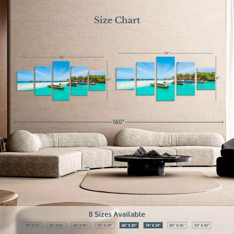 Exotic Zanzibar Boats, 34" H x 74" W