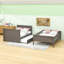 Lit double superposé au dessus d'un lit double avec gigogne simple-1664645658