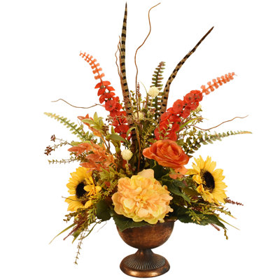 Faux Silk Arrangement in Vase