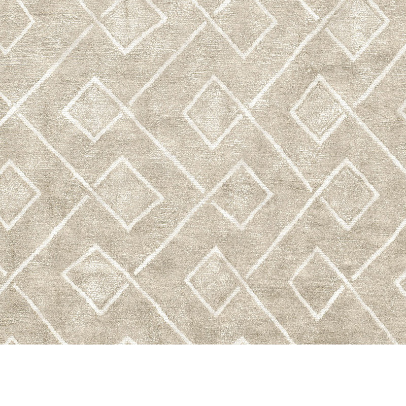 Linen Geometric Area Rug, Rectangle 4' x 6'