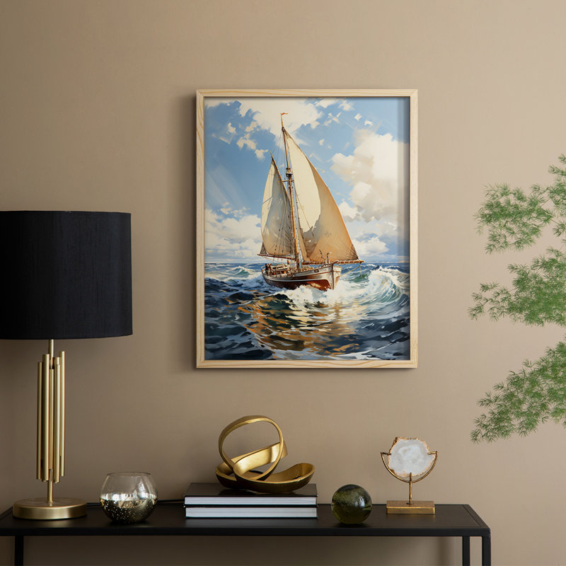 NAUTICAL Series CECLVI, reproduction encadrée - bois massif, H 21 po x l 17 po