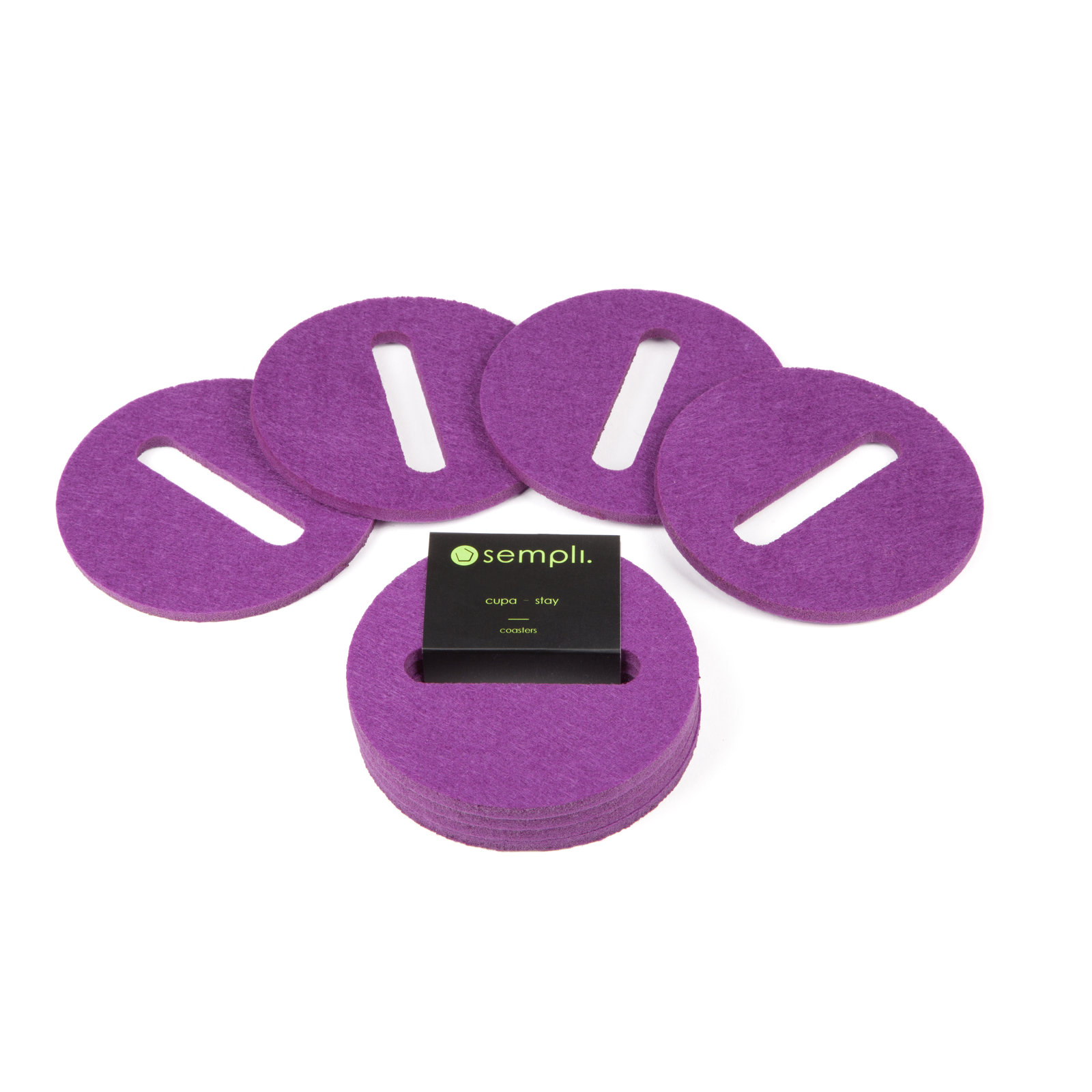 Stay Round 4 Piece Coaster Set, Purple