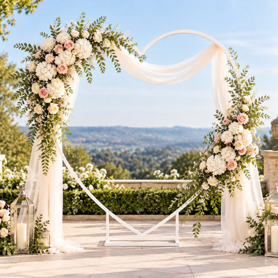 Arche de mariage en métal blanc en forme de cœur, support de fond pour cérémonie, demande en mariage et décoration de jardin