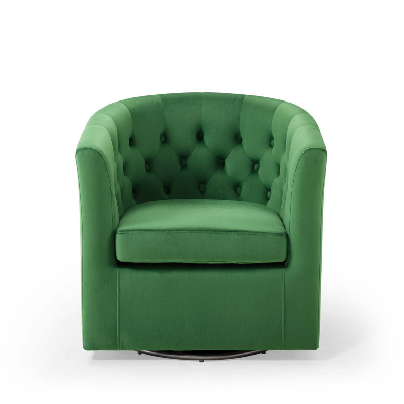 Fauteuil pivotant en velours Performance Prospect, Velours émeraude