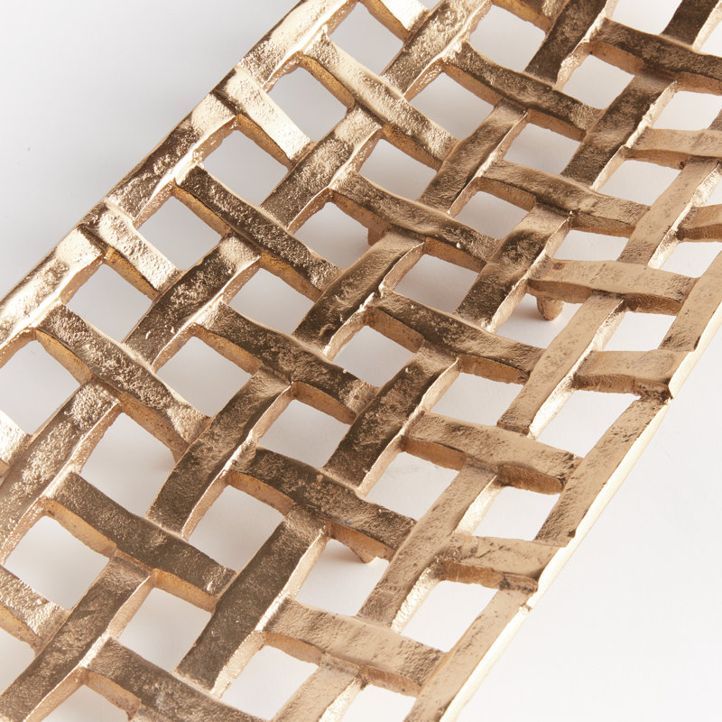 Lopa Decorative Rectangular Tray,  Champagne Gold