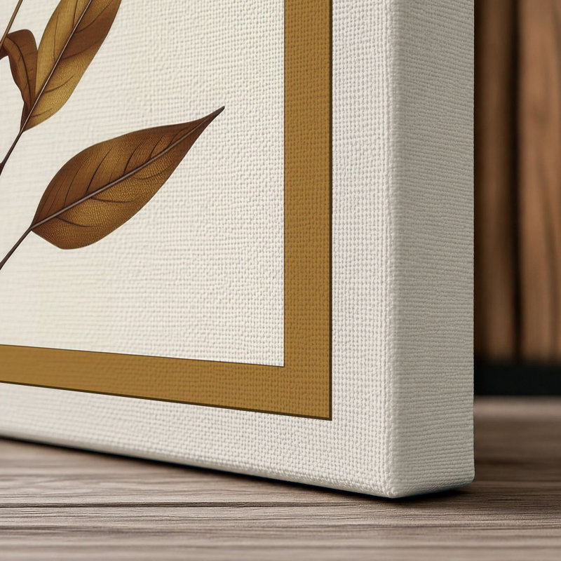 Single Stem Study Botanical - Wrapped Canvas, Cream Border, 30x20 - 76.2 x 50.8 cm