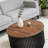 ACACIA SOLID WOOD COFFEE TABLE,NATURAL & BLACK COLOR