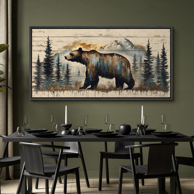 Impression sur toile encadrée «Wood Panneau Effect», Noir, noir, noir, noir, H 30 po x l 60 po