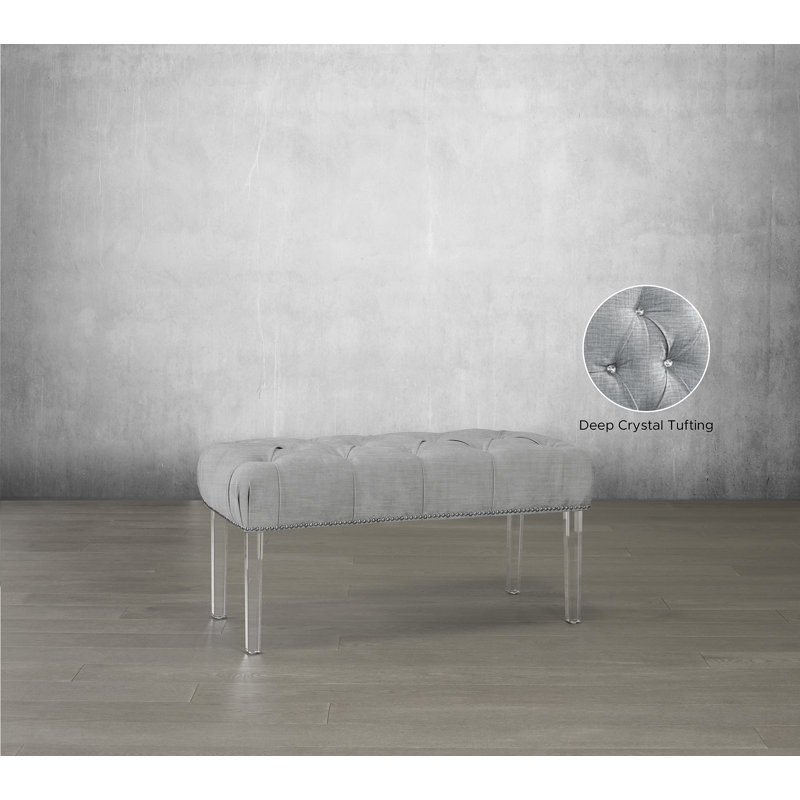 Banc rembourré Lazaro, Gris