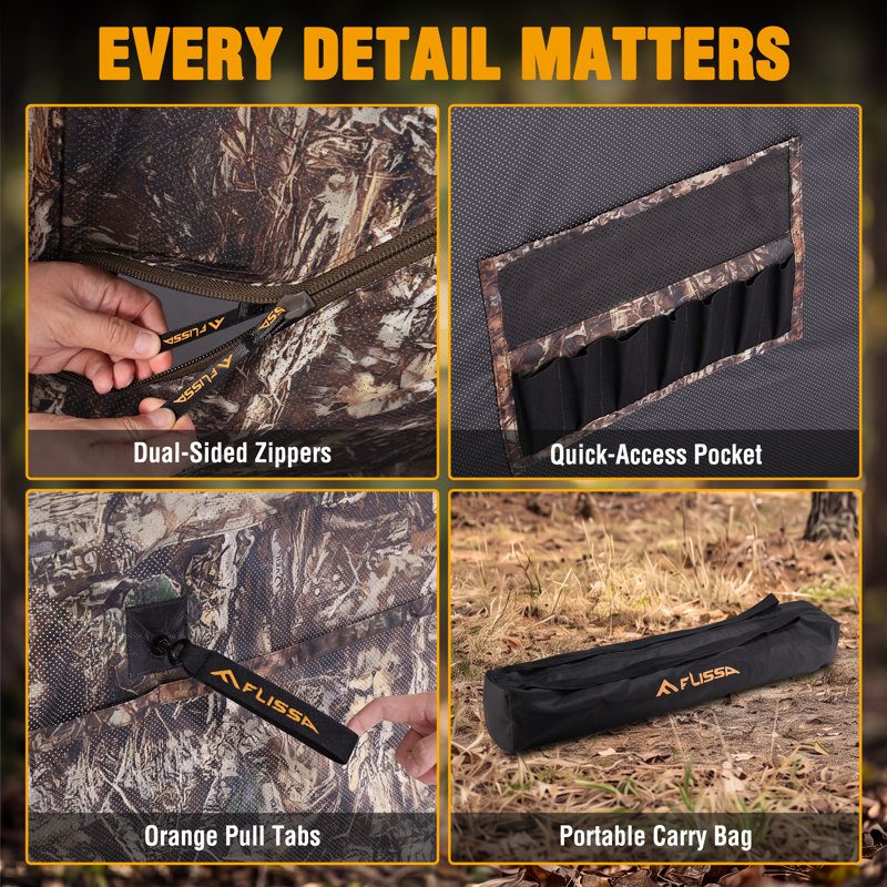 Hunting Blind, 2–3 Person Multi-Function Ground Blind, 270° View