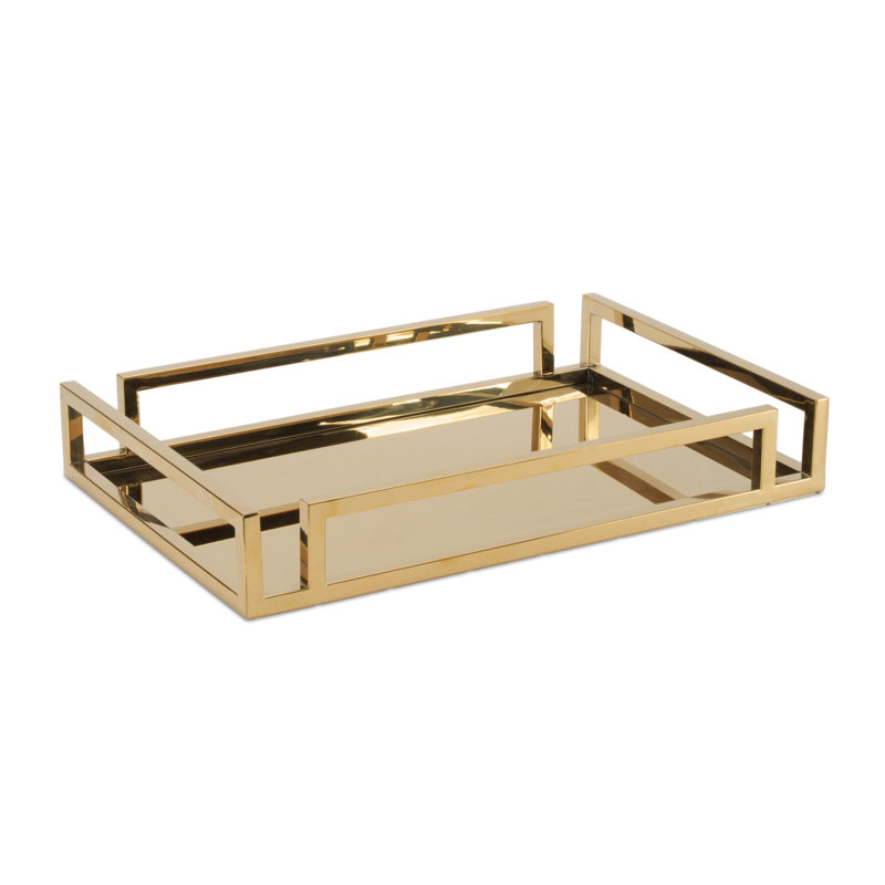 Plateau moderne en acier inoxydable L 18 po