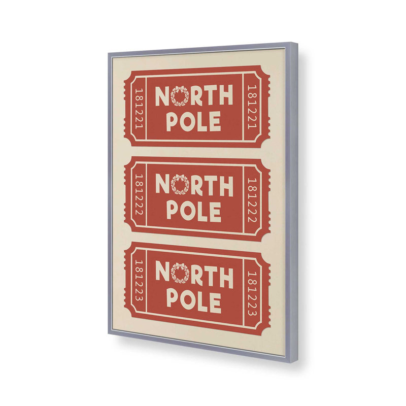 «Santa's Boarding Pass», reproduction d'art, 18 po x 24 po, Chrome poli
