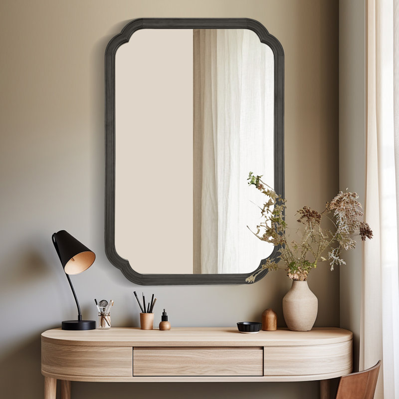 Miroir mural Ali, 36 po x 24 po, Noir, 1