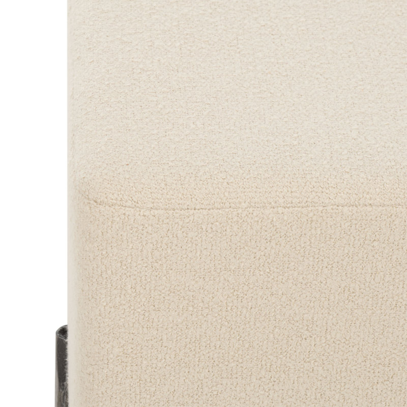 Dera Square Boucle Ottoman, Black