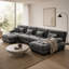 Canapé modulaire à combinaison libre, canapé en forme de U pour le salon, canapé confortable à 4 places avec 2 repose-pieds, chenille-766523076
